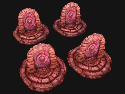 Portal Teleport to Hell Horrible Infernofor Unreal and Unity  Low-poly 3D model