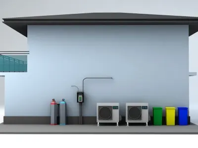 Japanese Suburban Rural House 3 Game Ready Low-poly 3D model