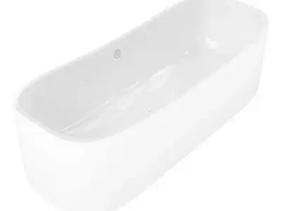 White Deep Bathtub 3D model