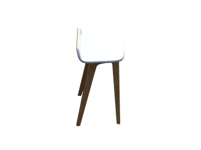 Barchair stool with top and wooden legs 3D model