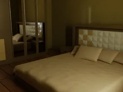 3D Bedroom Scene 3D model