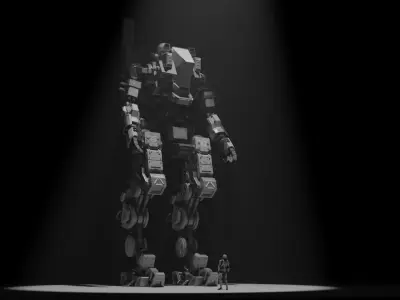 Mecha EXODIA Low-poly 3D model