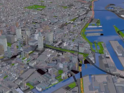 Montreal City Dec 2021 Low-poly 3D model