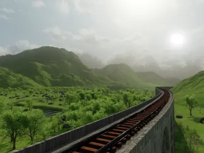 Scene harry potter and goblet of fire bridge 3D model