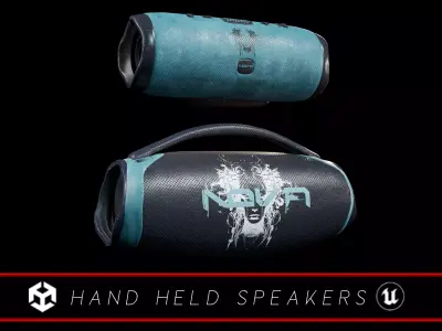 Sci-Fi Nova Hand Held Speakers   Low-poly 3D model