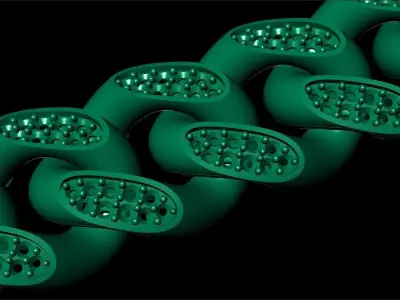 14 MM Cuban chain link diamond 3D print model