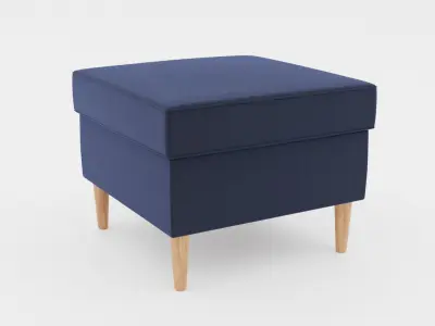 Seamed Fabric Square Ottoman 3D model