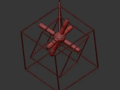 Prismatic cubed chandelier 3D model