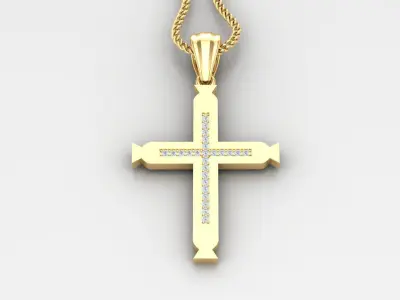 High Cross Pendant Light Gold 18K 4CP007 3D print model