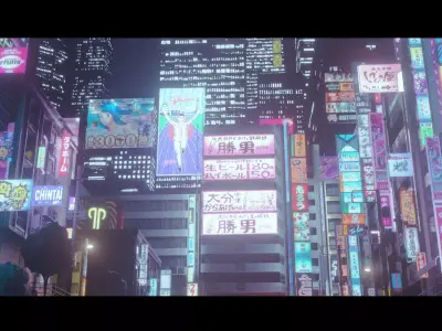 Cyberpunk Street Signs 3D model