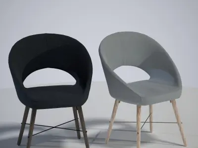 Chair Low-poly 3D model 4