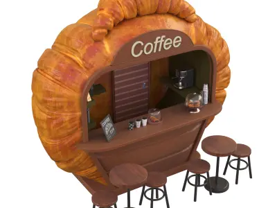 Coffee kiosk 3D model