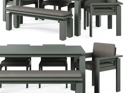Walker Metal Outdoor Dining Set  3D model