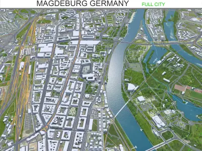 Magdeburg Germany Low-poly 3D model