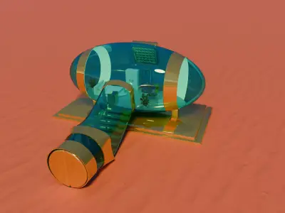 Futuristic mars house 3D model
