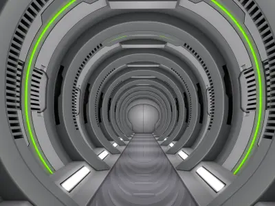 Sci Fi Corridor 3D model 87