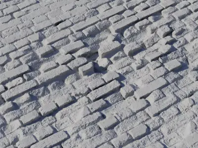 Weathered Red Brick Floor PBR Material  Texture