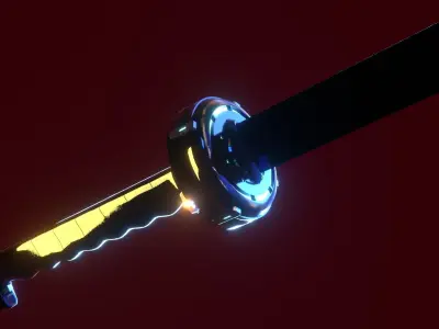 Gantz anime-manga katana lowpoly    Low-poly 3D model