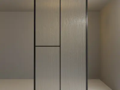 Glass partition door 53 Low-poly 3D model