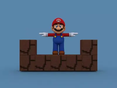 BROS-012 Brick Low-poly 3D model