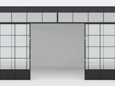 Aluminium door 12 3D model
