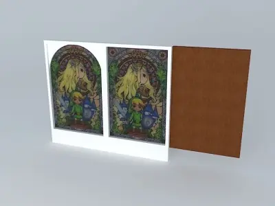 Zelda Wind Waker Matching Stain Glass Windows and Wall Picture 3D model