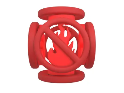 No Fire Icon V2 002 Low-poly 3D model