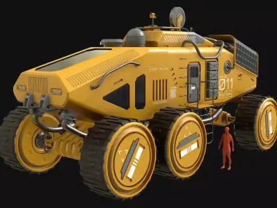 Mars Rover Concept-2-Yellow 3D model