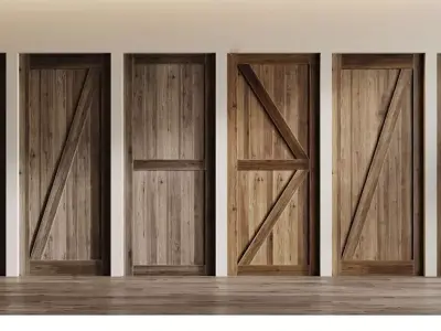 Door Wooden-Door Single-Door Bedroom-Door 3D model