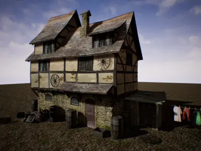 Medieval Slum for Unreal Low-poly 3D model