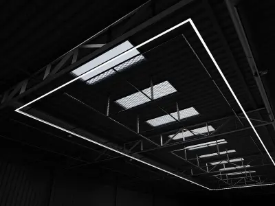 Hangar Interior Low-poly 3D model