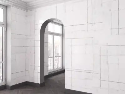 WallDeco-Life-var-56 empty room with walls and wooden floors 3D model