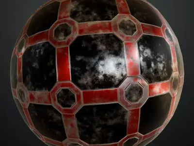 Red Metal Surface PBR Seamless Texture