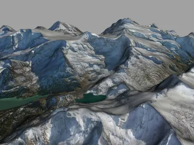Grossglockner snowy mountain range 3D model