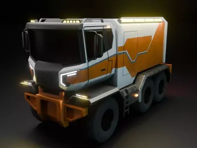 Sci-Fi Truck  - Game Ready - PBR Low-poly 3D model