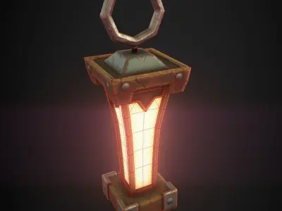 Stylized lamp Low-poly 3D model