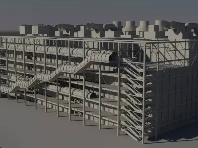 Center George Pompidou Paris Low-poly 3D model