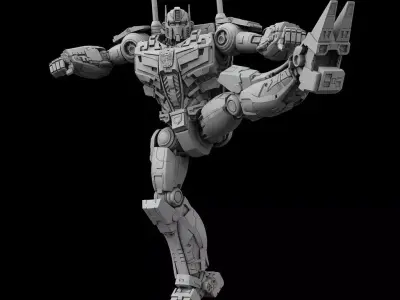 optimus prime high detail rigged sci fi robot 3D model 001 3D model