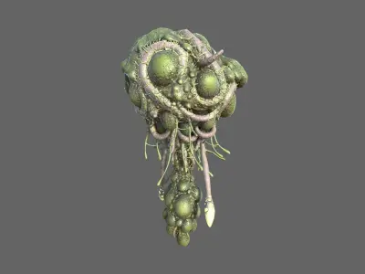 Alien Brain Low-poly 3D model