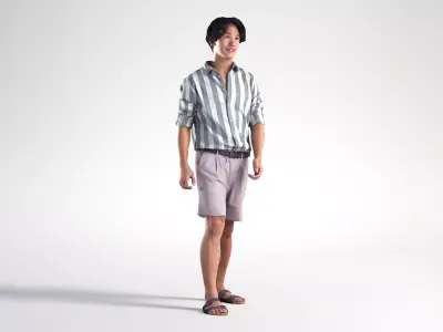 Man Casual Summer Walking Street Low poly Chris 2280 3D model