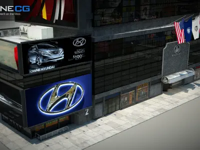 NYC Building Ramada Renaissance Low-poly 3D model