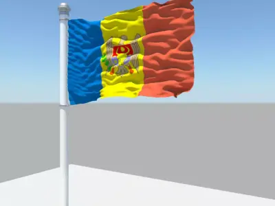 Moldova flag 3D model