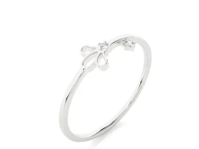Light Minimalist Diamond Ring 3D print model get