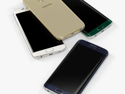 Samsung Galaxy S6 Edge Low-poly 3D model