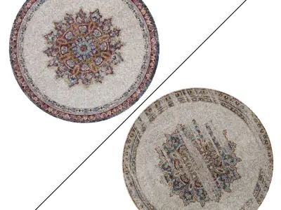 Round Rug Set 107 3D model