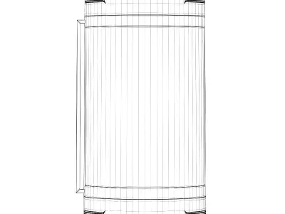 Round Metal Fireplace 2 3D model