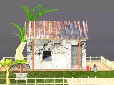 village small house  Low-poly 3D model