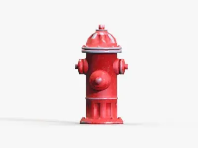 Fire Hydrant Free low-poly 3D model shop