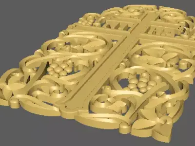 Central decor ornament for furniture 3D model