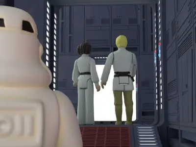 Set 2 - Death Star Shaft 1-18 Scale 3D Model Pack